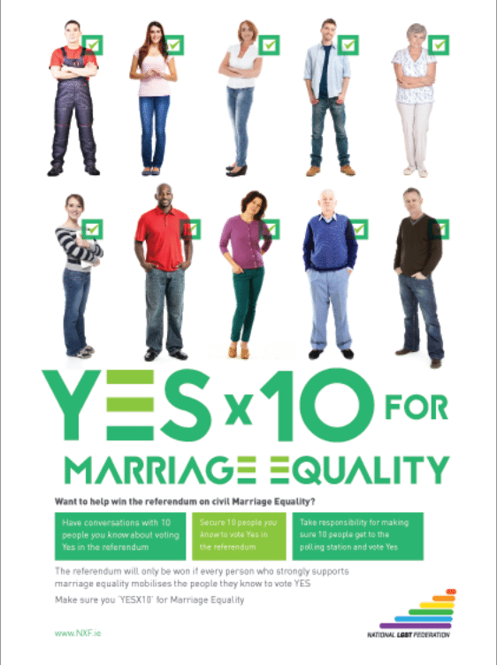 Campagna YES x 10, National LGBT Federation, Irlanda 2015