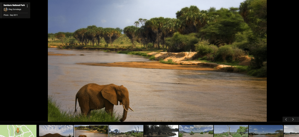 Printscreen del servizio Google, Samburu National Reserve, Kenya.