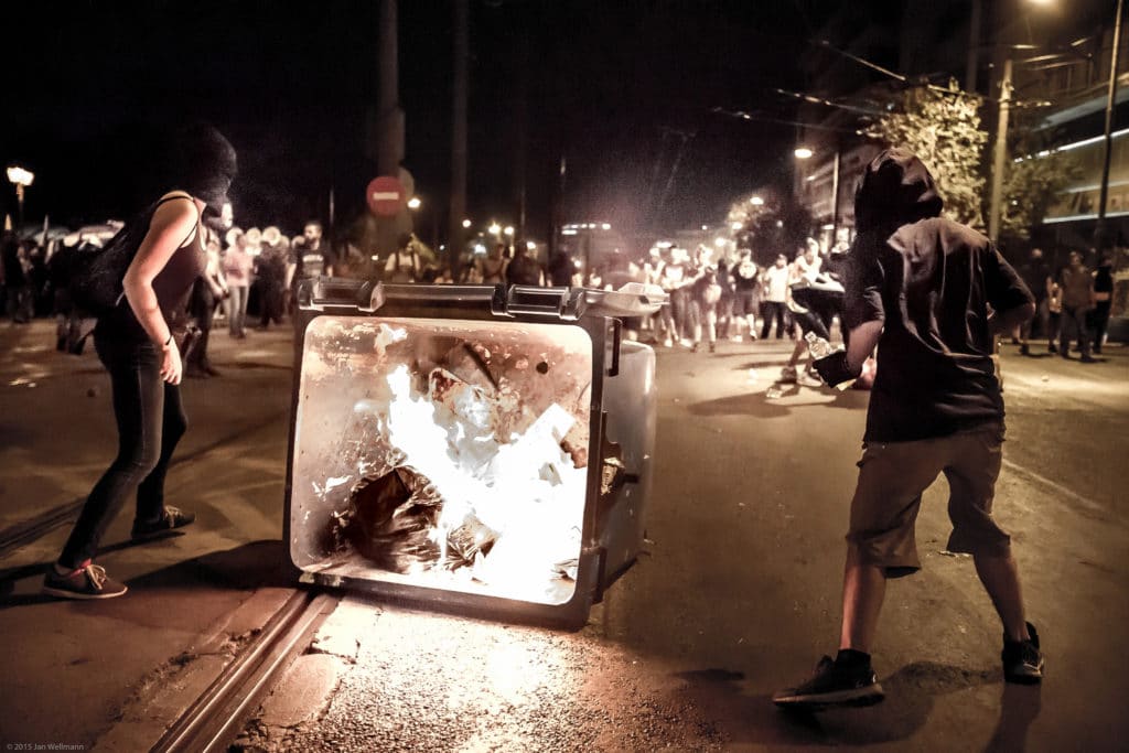 Proteste contro il piano di austerità ad Atene - 2015 - Foto Flickr Creative Commons - Jan Wellmann