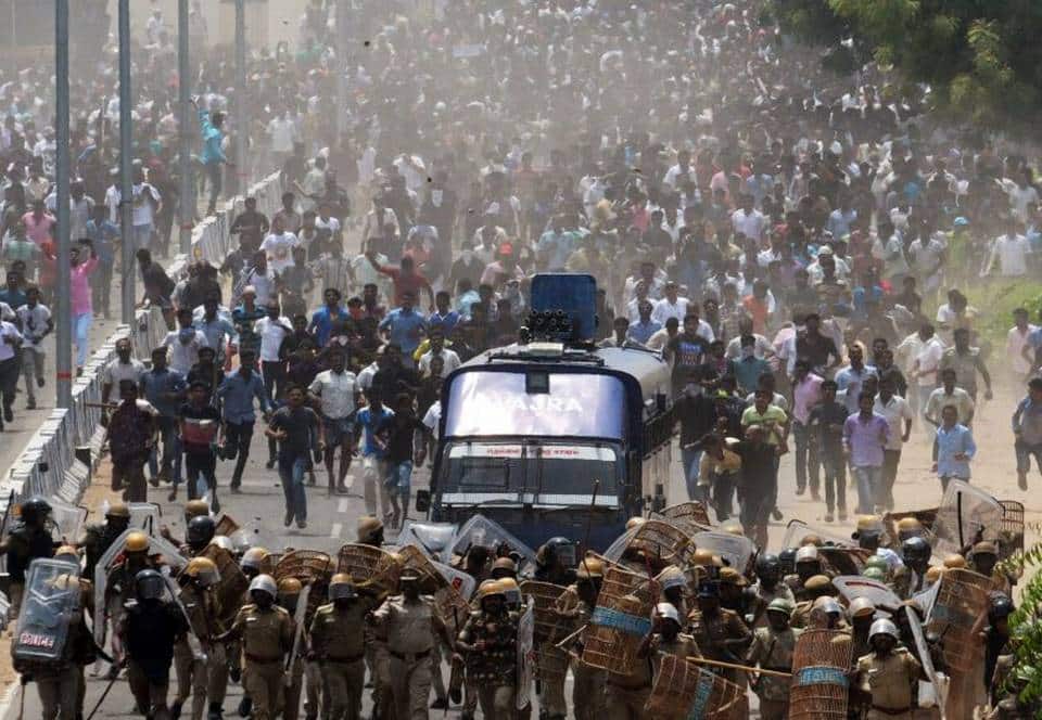 Le vaste proteste contro la fonderia di rame della Sterlite, Tamil Nadu. Foto Wikipedia su licenza CC