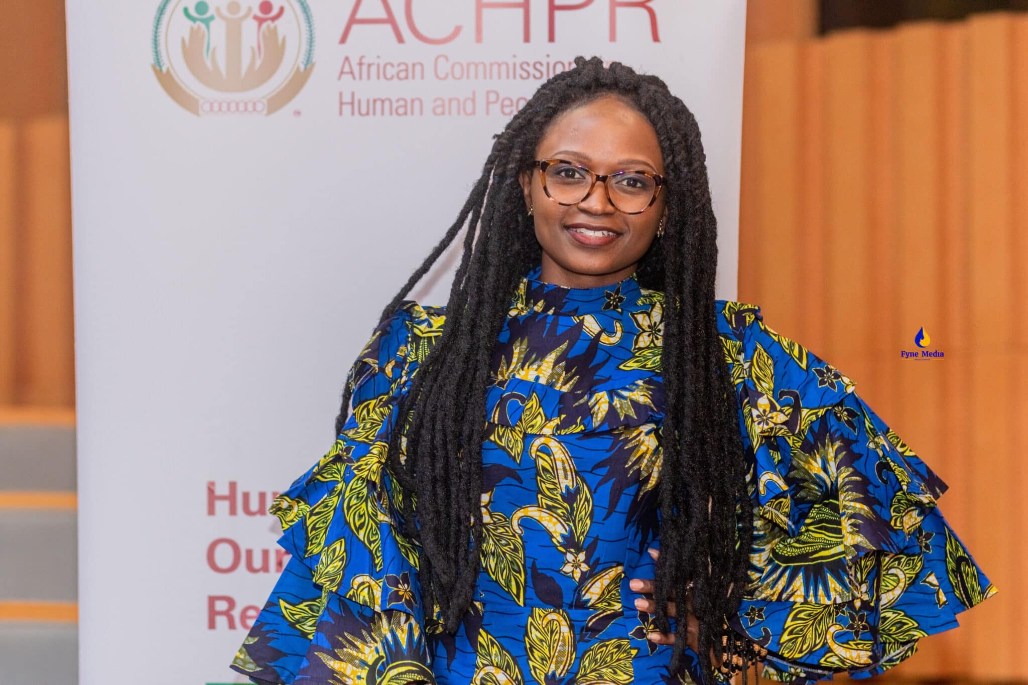 Ruddy Morfaw alla 75esima sessione ordinaria della African Commission on Human and People's Rights il 3 maggio 2023. Foto fornita dalla stessa